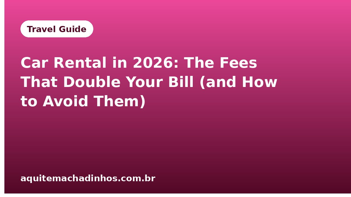 Car Rental in 2026: The Fees That Double Your Bill (and How to Avoid Them)