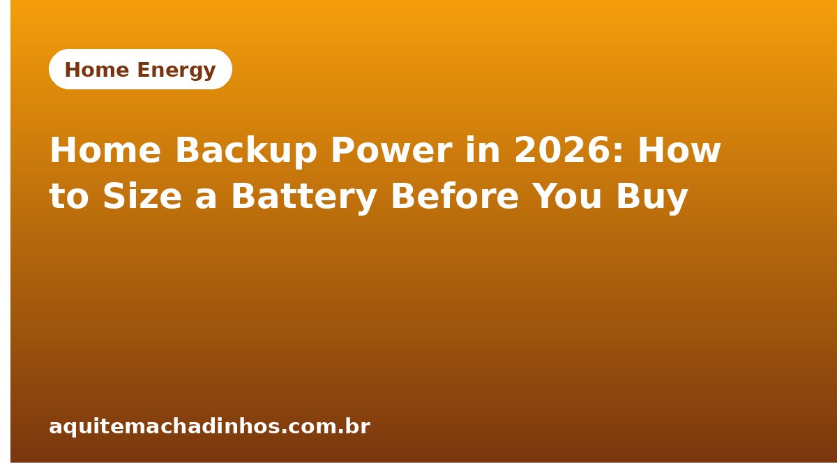 Home Backup Power in 2026: How to Size a Battery Before You Buy