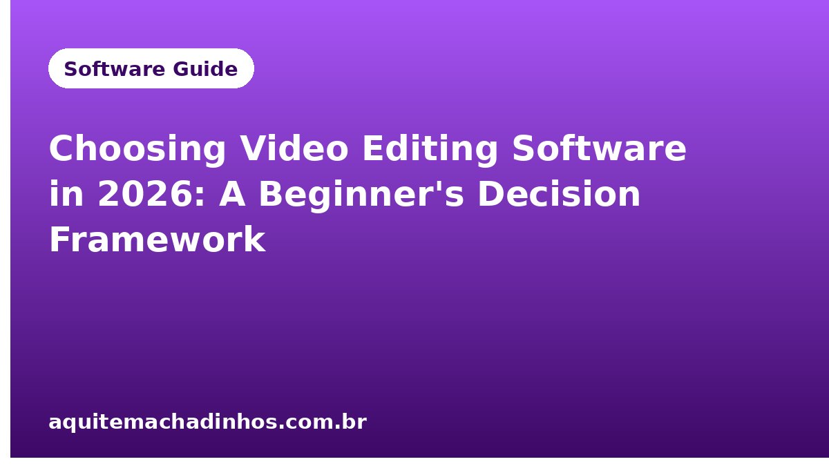 Choosing Video Editing Software in 2026: A Beginner's Decision Framework