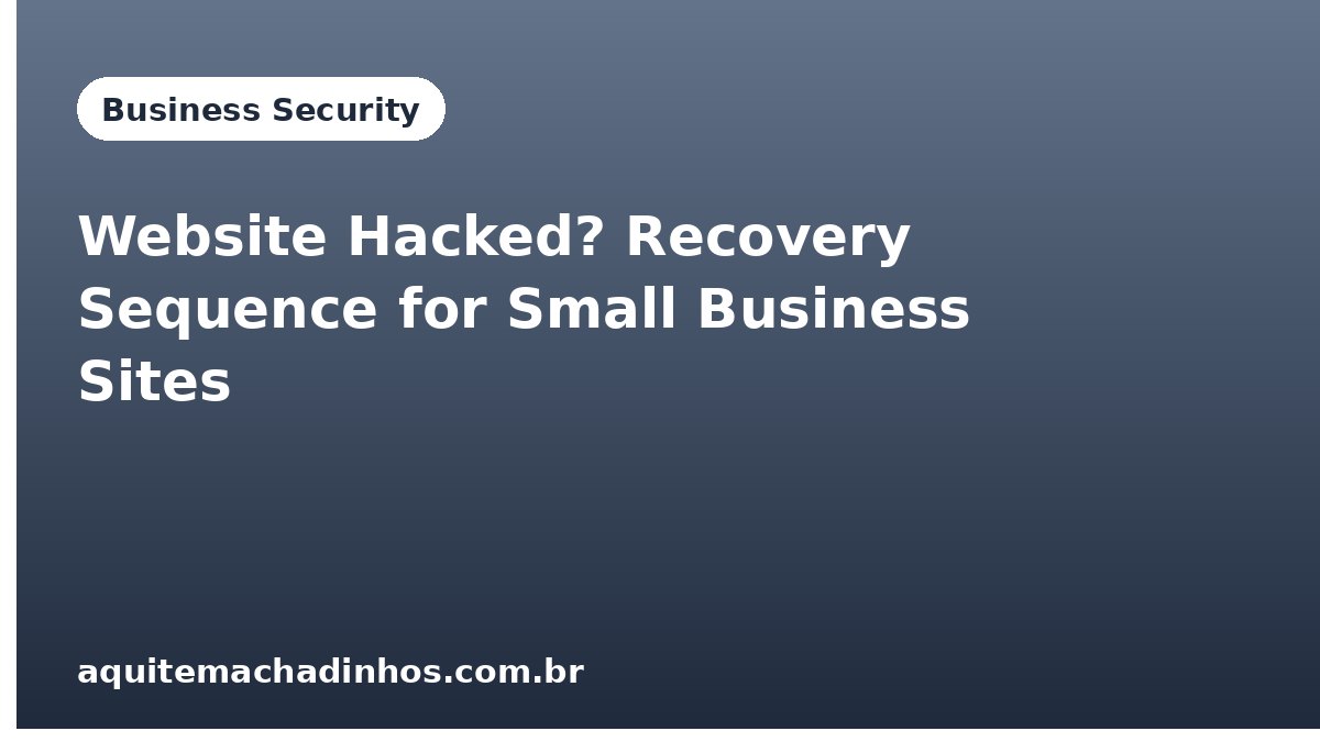 Website Hacked? Recovery Sequence for Small Business Sites